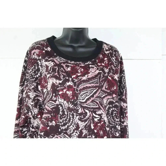 joie ladies burgundy&white sweatshirt size XL - Picture 2 of 8